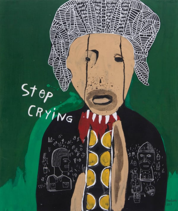 Hako Hankson Stop crying 2023 Acrylic and Indian ink on canvas 119 x 99,5 cm