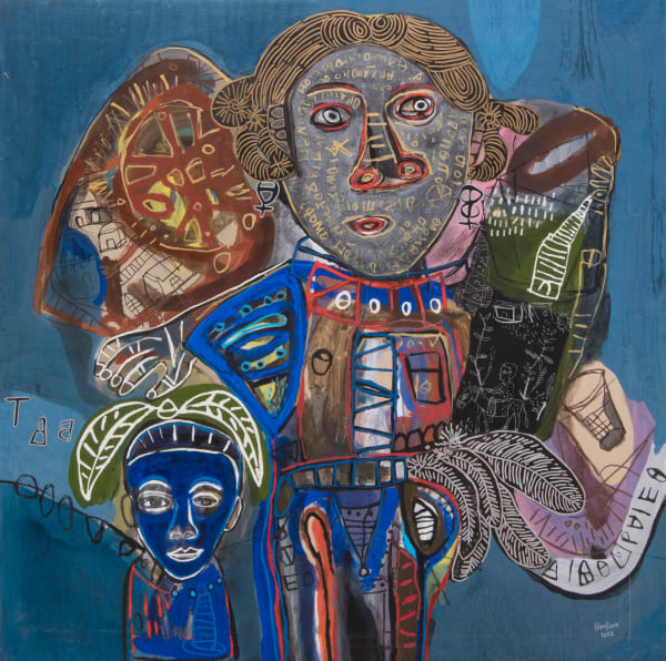 Hako Hankson The princess guardian 2023 Acrylic and Indian ink on canvas 139 x 138 cm