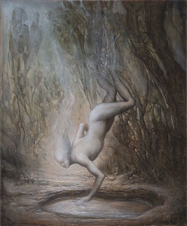 Agostino Arrivabene Ninfa 2023 Tempera grassa and oil on board 59 × 49 cm