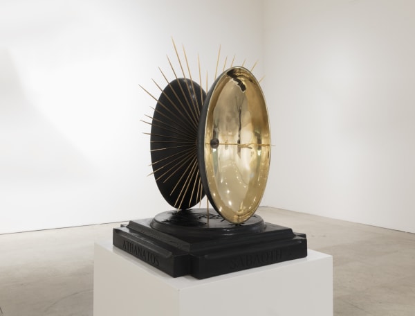 Agostino Arrivabene Simulacra 2023 Patinated bronze, oil paint, gold galvanisation 70 × 53 × 53 cm