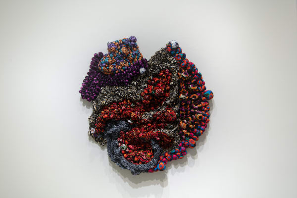 Samuel Nnorom, Ashes For Beauty, 2025, African Wax Print Fabric, 156 &times; 142 &times; 17 cm