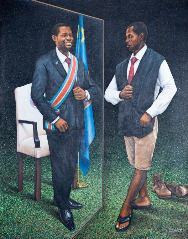 Amani Bodo Le rêve du président 2019 Acrylic on canvas 138 × 108 cm