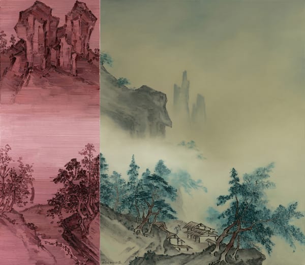 He Sen, 山岩薄暮 Dusk in the Rocky Mountain, 2021