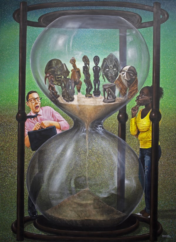 Amani Bodo Le temps nous est compté 2021 Acrylic on canvas 184,5 × 132 cm