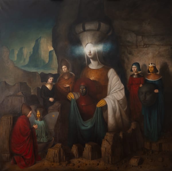 Alessandro Sicioldr Le Veggenti 2023 Oil on linen 200 × 200 cm