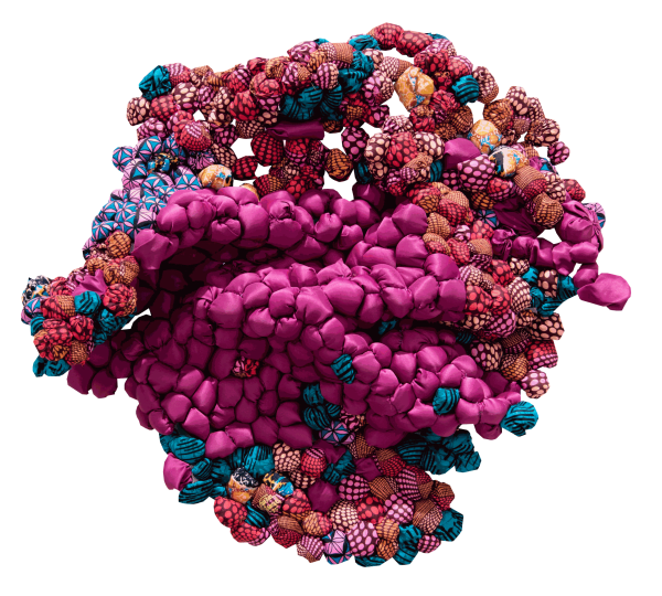 Samuel Nnorom All Around 2023 African Wax Print Fabric 72 × 78 × 11 cm