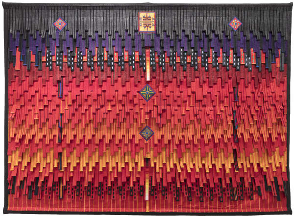 Abdoulaye Konaté Motif central Peulh 2021 Textile 237 × 334 cm