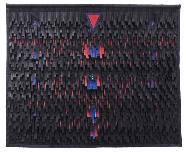 Abdoulaye Konaté Noir d’ébène et cicatrices 2021 Textile 237 × 294 cm