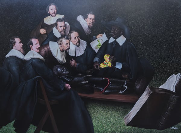Amani Bodo Leçon d'anatomie sur la croissance de l'Afrique 2023 Acrylic on canvas 150 × 200 cm