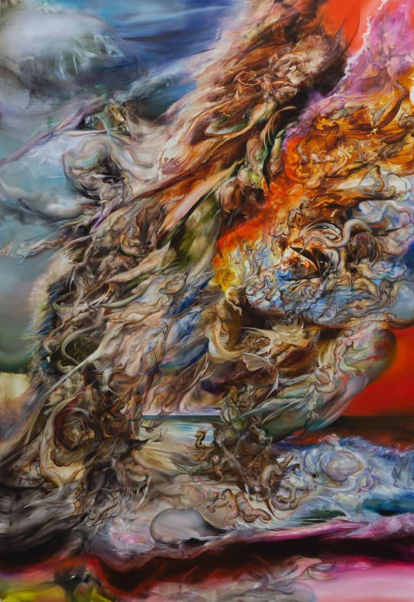 Ruben Pang A Pre-Worldly Fire Kindled Within 2023 Oil, alkyd and dammar varnish on aluminum composite panel 220 × 150 cm