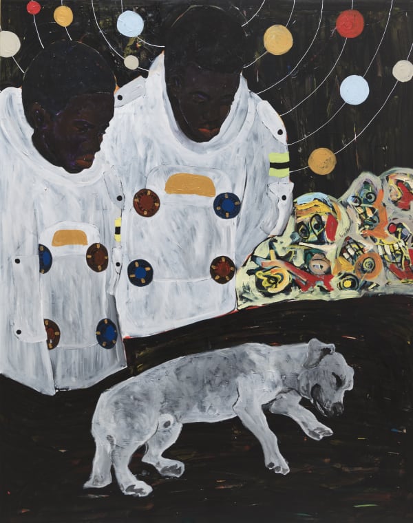 Godwin Champs Namuyimba The Sleeping White Dog 2023 Acrylic on canvas 182 × 144 × 3 cm