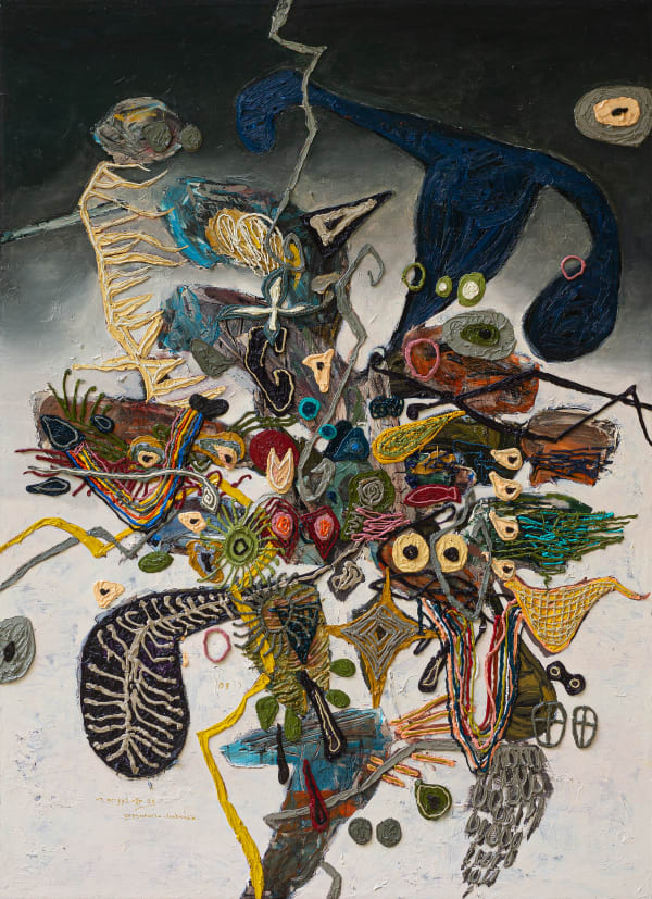 Rangga Aputra Confrontation 2023 Oil on canvas 140 × 100 cm