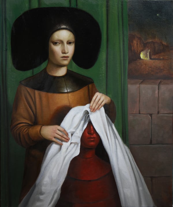 Alessandro Sicioldr Il Velo 2023 Oil on linen 60 × 50 cm