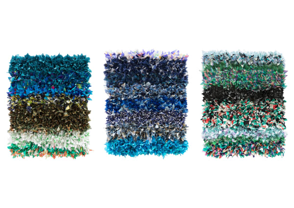 Joël Andrianomearisoa Vestiges de l'extase. Chapter III 2023 Textile 50 × 40 cm Triptych