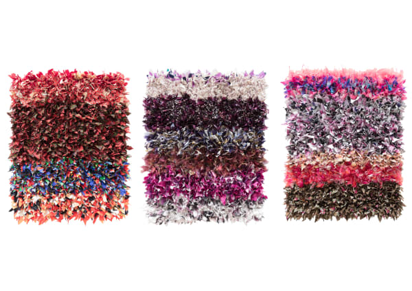 Joël Andrianomearisoa Vestiges de l'extase. Chapter IV 2023 Textile 50 × 40 cm Triptych