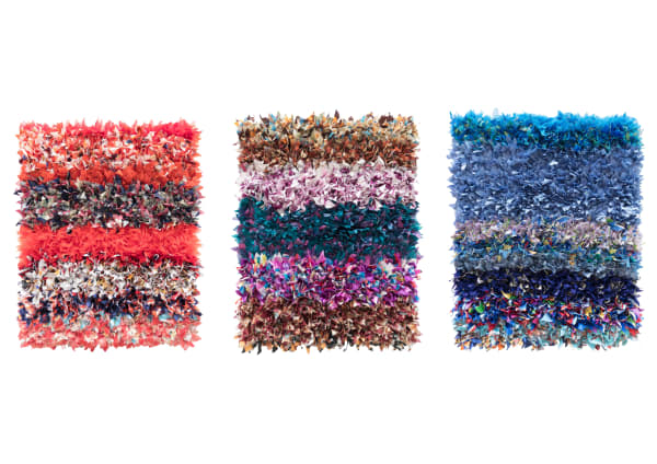 Joël Andrianomearisoa Vestiges de l'extase. Chapter V 2023 Textile 50 × 40 cm Triptych