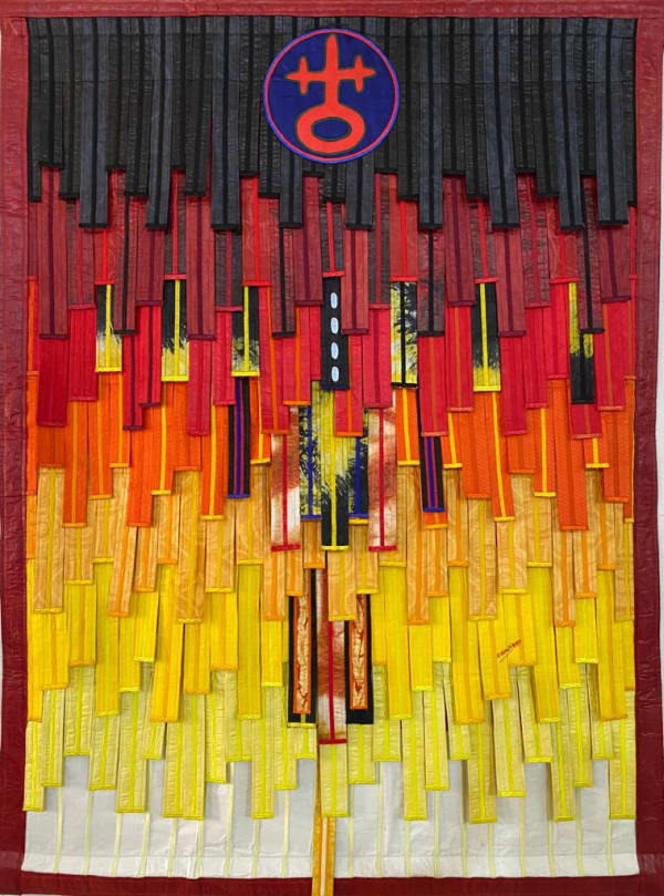 Abdoulaye Konaté Composition signe Fondation 2020 Textile 160 × 118 cm