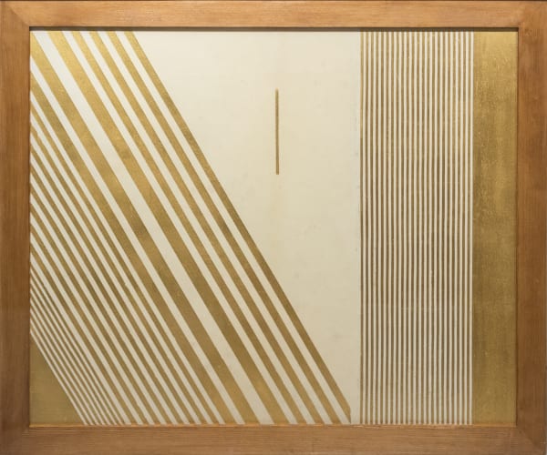 Elio Marchegiani Grammature d'oro su pergamena Solitudine 1978 Mixed media 54,5 × 64,5 cm