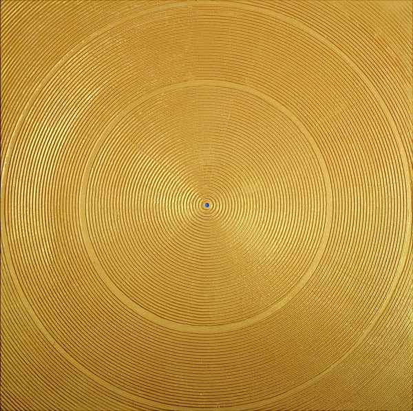 Gianfranco Zappettini CON-CENTRO n 80 2018 Resins, acrylic and fassadenputz on board 100 × 100 × 8 cm