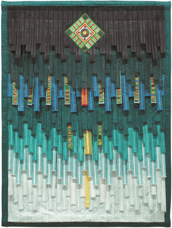 Abdoulaye Konaté Vert touareg- motif touareg et kente 2022 Textile 158 × 118 cm