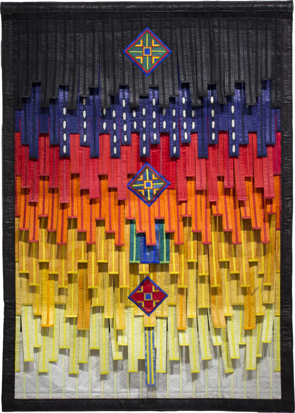 Abdoulaye Konaté Composition motif Arkilla kerka No 8 2021 Textile 160 × 115 cm