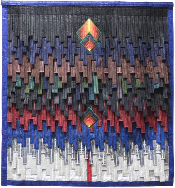 Abdoulaye Konaté Composition aux 3 losanges (décembre) 2021 Textile 167 × 157 cm