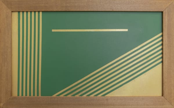 Elio Marchegiani Oro su pergamena verde 1977 Mixed media 32,5 × 52,2 cm