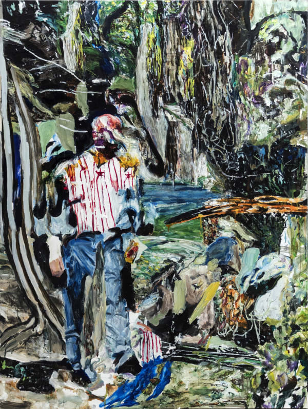 Arvin Golrokh Niente di vuoto 2022 Oil on wooden board 125,5 × 93 × 2 cm