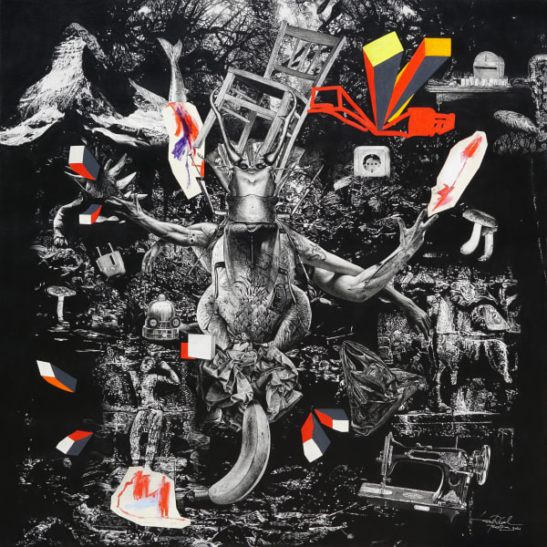 Bestrizal Besta The Same Earth 2021 Charcoal and acrylic on linen 150 × 150 cm