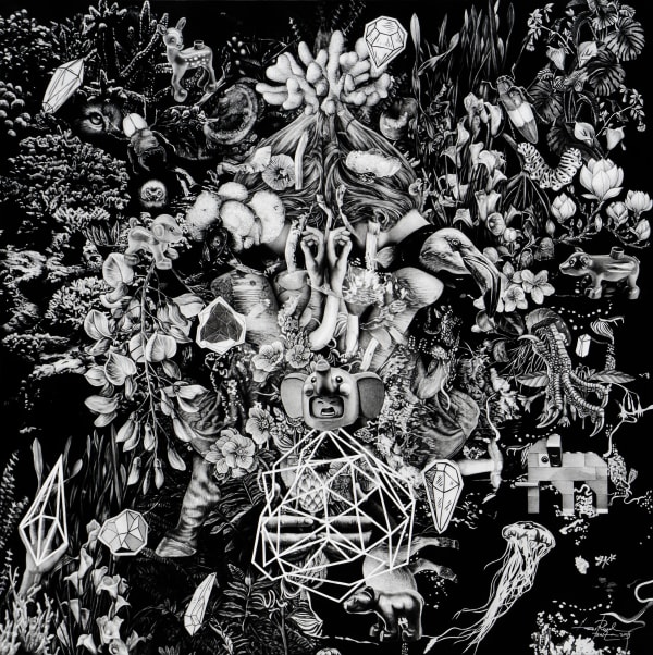 Besta Bestrizal Think big 2019 Charcoal on canvas 150 X 150 cm