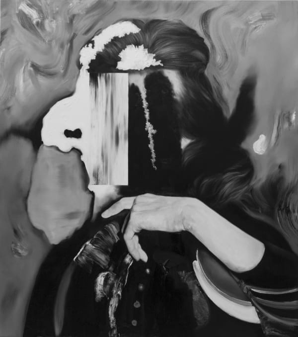 He Wei She got me going psycho 2019 Oil on canvas 90 × 80 cm