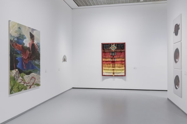 Abdoulaye Konaté Le cerf-volant et l'enfance 2018 Textile 174 x 124 cm Exhibited at GAM - Galleria Civica d’Arte Moderna e Contemporanea, Torino.