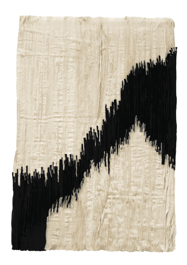 Joël Andrianomearisoa HOW CAN I SEPARATE THE PRESENT FROM THE PAST AND THE NIGHT FROM THE DAY 2024 Textile 130 × 90 cm