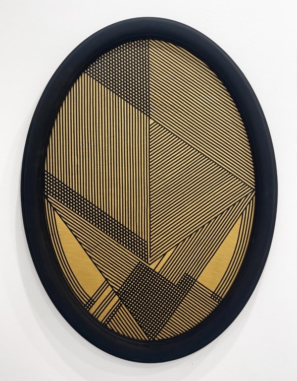 Elio Marchegiani Grammature d’oro K 24 – supporto lavagna ovale n.11 1979 Mixed media 79 × 59 cm