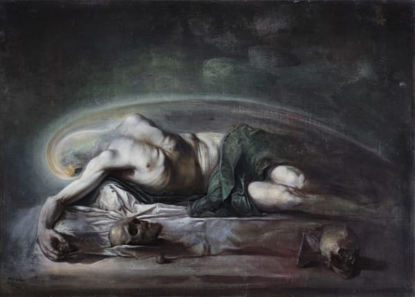 Agostino Arrivabene L'anacoreta 2024 Oil on linen 50 × 70 cm