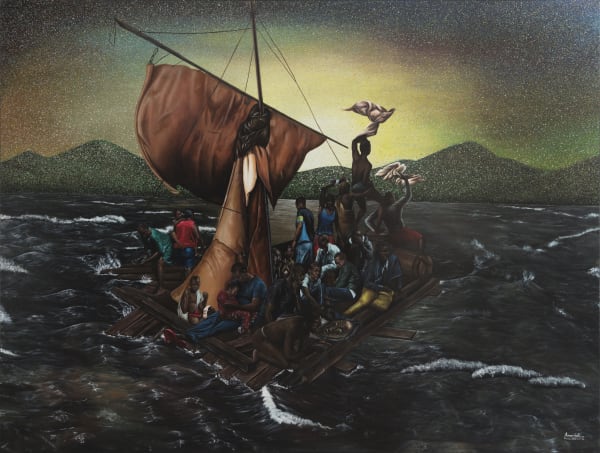 Amani Bodo LA MEDUSE 2023 Acrylic on canvas 150 × 200 cm