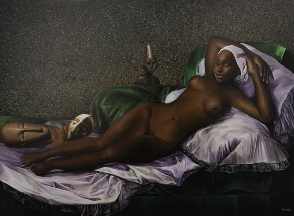 Amani Bodo Maja le repos 2024 Acrylic on canvas 150 × 200 cm