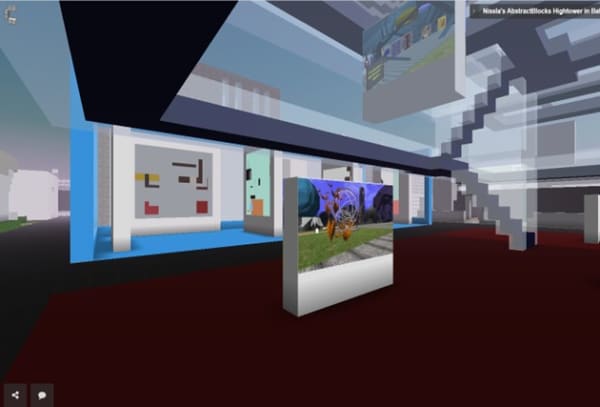 CryptoWiener Hommage to Herbert W. Franke, 2021 Evolving online show of selected works by Franke on Cryptovoxels