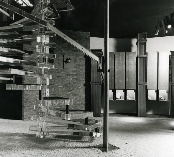 The basement Round Room at 80 Jermyn Street. The room was converted from storage space in 1969/1970 to exhibit the "About Time" collection.