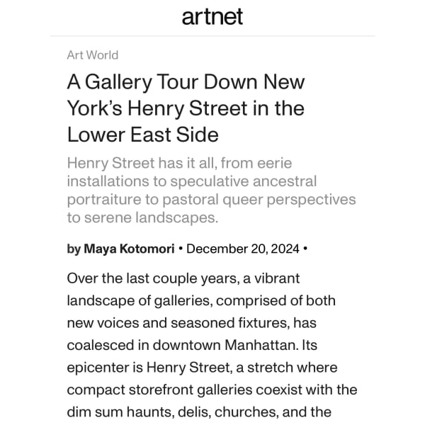 Maya Kotomori for Artnet