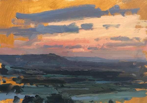 View to Chanctonbury Ring, winter study, South Downs, 2021