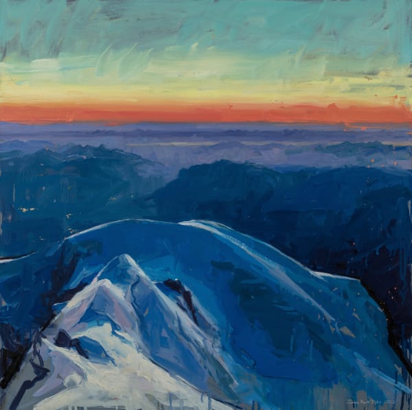 Dreamworld. The Arete des Bosses from the summit of Mont Blanc on grey, 2023