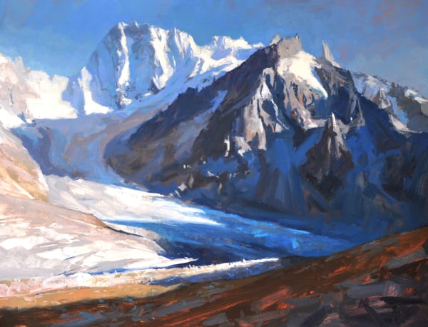 Looking across to the Grandes Jorasses from the Refuge du Couvercle, Whymper's Alps , 2015