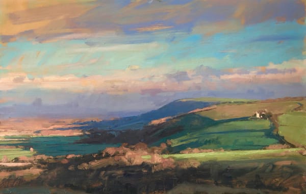 Winter evening light on windmill, Jack and Jill, South Downs, 2021