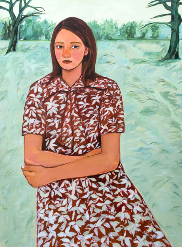 Corn Shuk Mei HO, A Girl in Burnt Orange Dress, 2024
