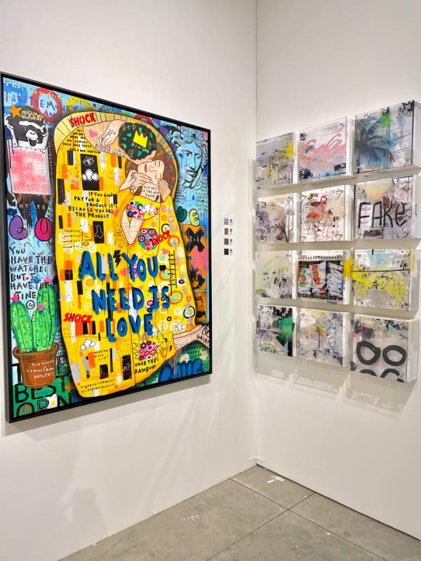 Paintings displayed at Carousel Fine Art's booth at the art fair, Context Art Miami 2021.