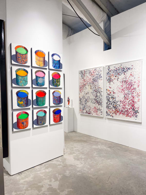 Paintings displayed at Carousel Fine Art's booth at the art fair, Context Art Miami 2021.