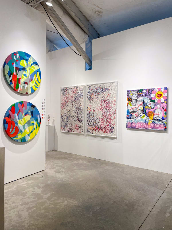 Paintings displayed at Carousel Fine Art's booth at the art fair, Context Art Miami 2021.