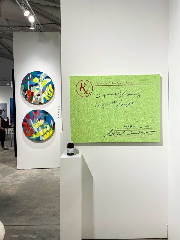 Paintings displayed at Carousel Fine Art's booth at the art fair, Context Art Miami 2021.