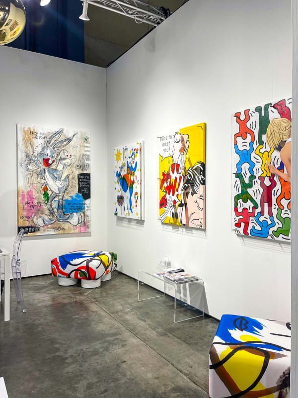 Paintings displayed at Carousel Fine Art's gallery both at the Palm Beach Modern and Contemporary art fair, 2022.